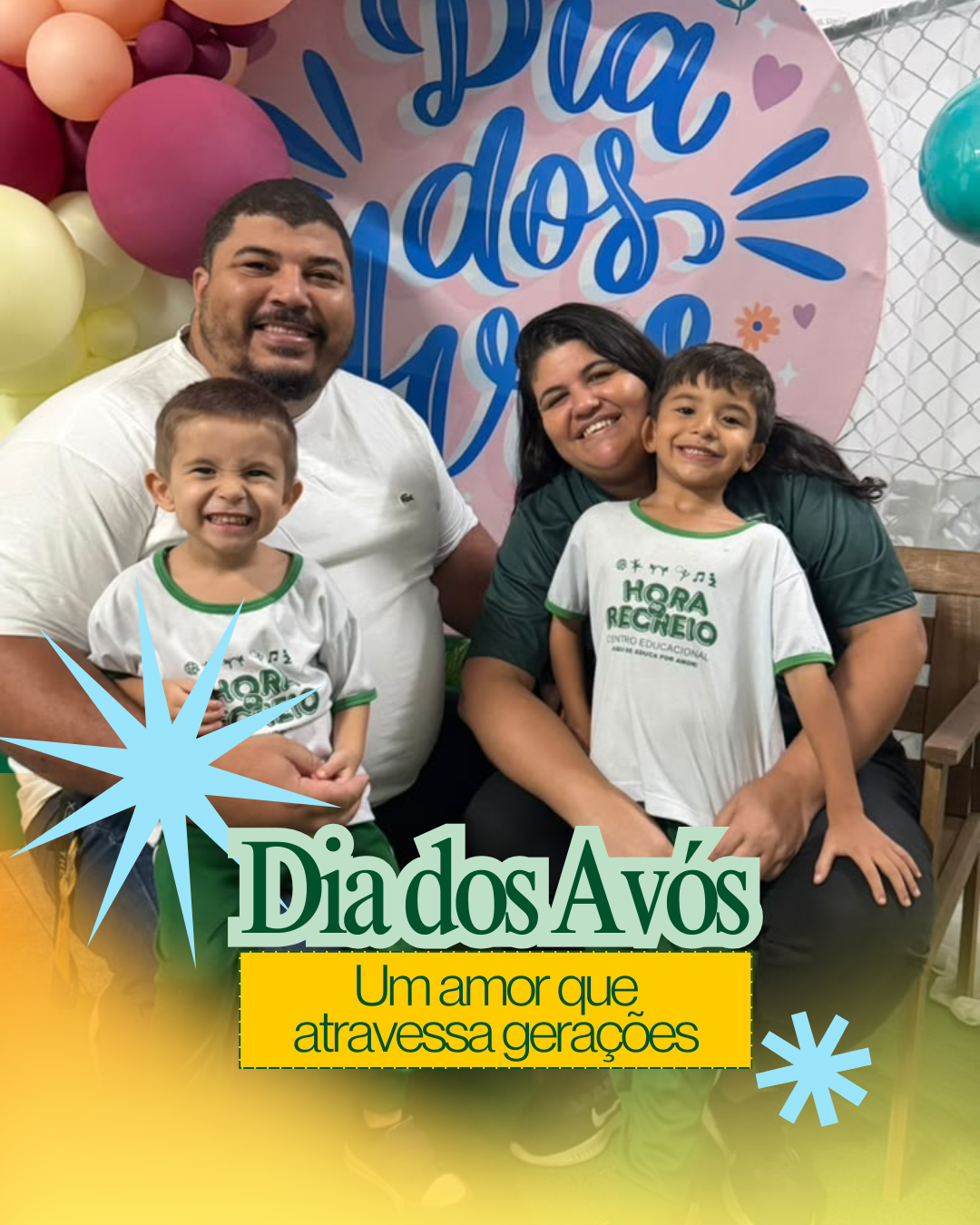 Dia dos Avós na Hora do Recreio, família reunida